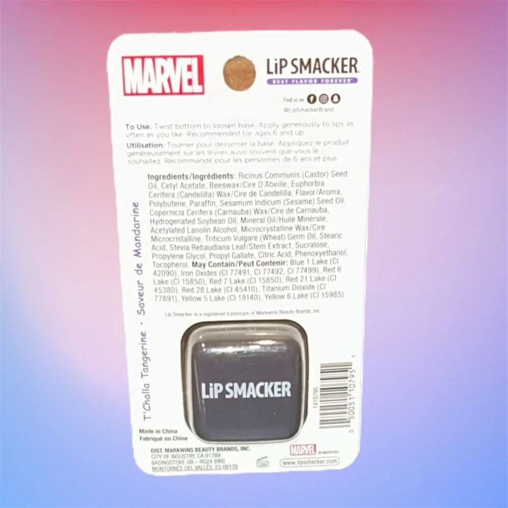 Marvel Black Panther Lip Smacker Cube Keychain Clip T'Challa Tangerine